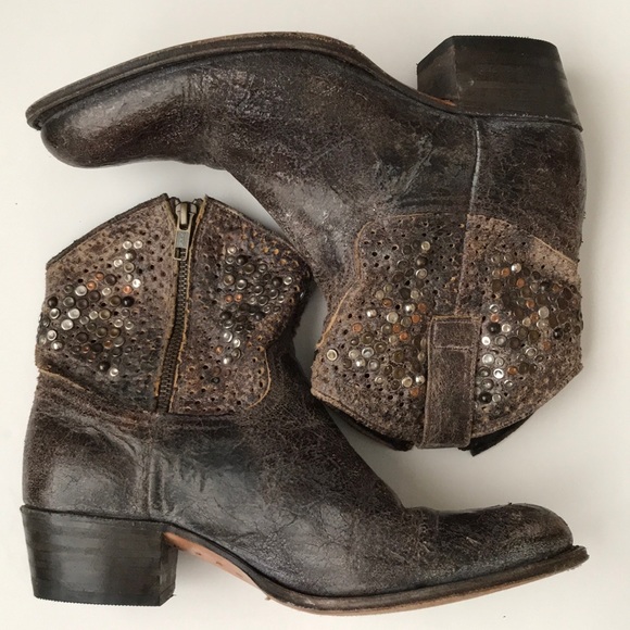 frye deborah studded boots